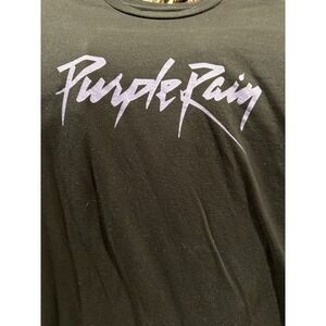 Prince Purple Rain Graphic T-Shirt Black Small Womens Short Sleeve Crew Neck Tee